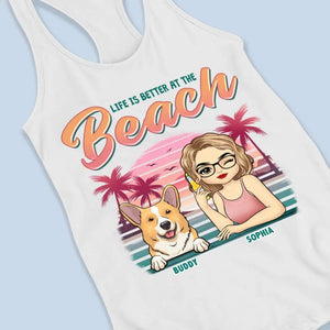 Rendez-vous à la plage - Débardeur dos nageur personnalisé pour chien - Cadeau pour propriétaires et amoureux des animaux