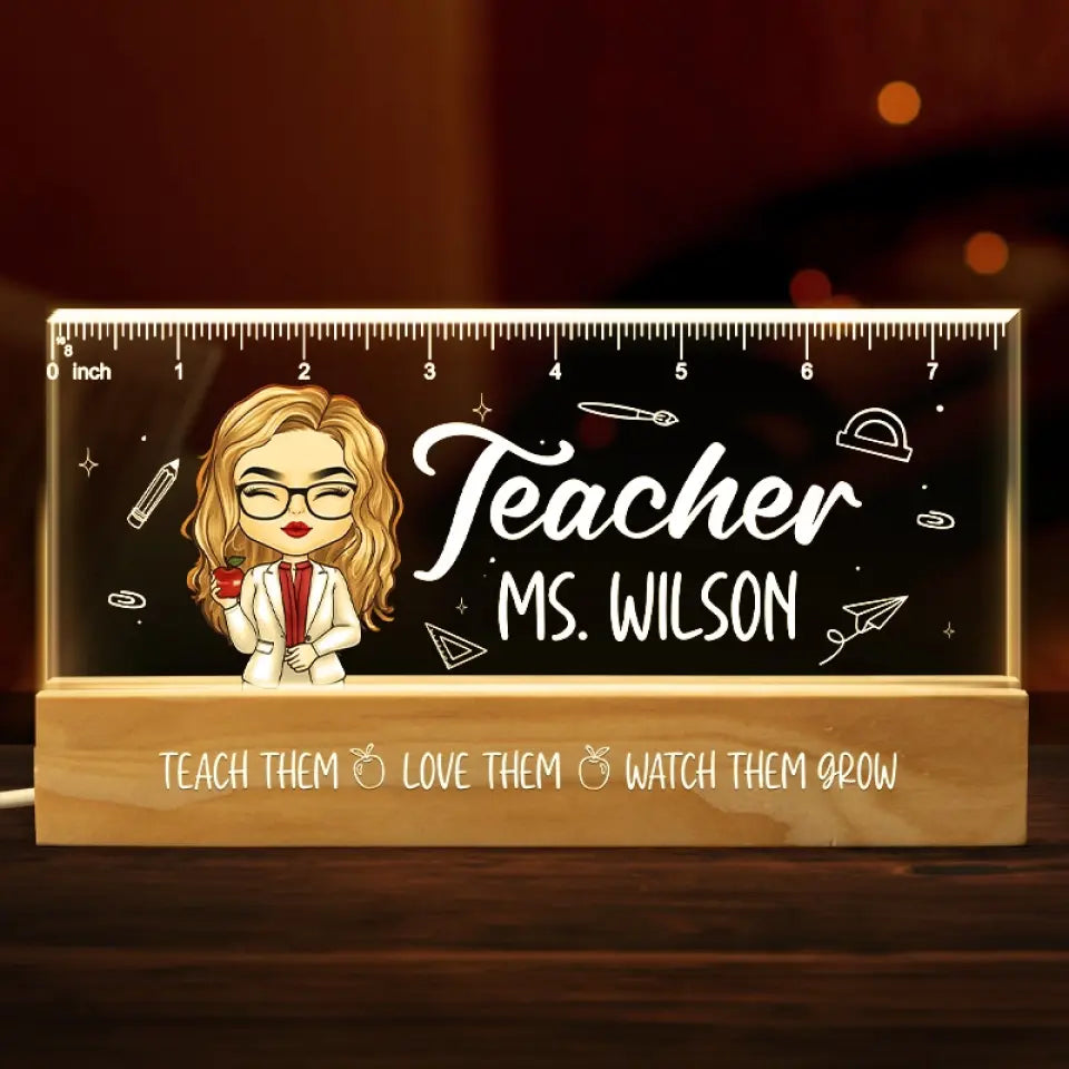 Alimenter le moteur du futur - Veilleuse LED 3D en acrylique personnalisée avec lettres pour enseignant - Cadeau pour enseignant