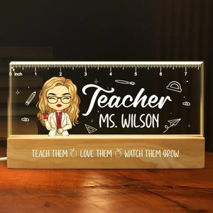 Alimenter le moteur du futur - Veilleuse LED 3D en acrylique personnalisée avec lettres pour enseignant - Cadeau pour enseignant