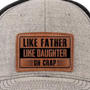 Tel père, telle fille - Chapeau familial en cuir - Cadeau pour papa