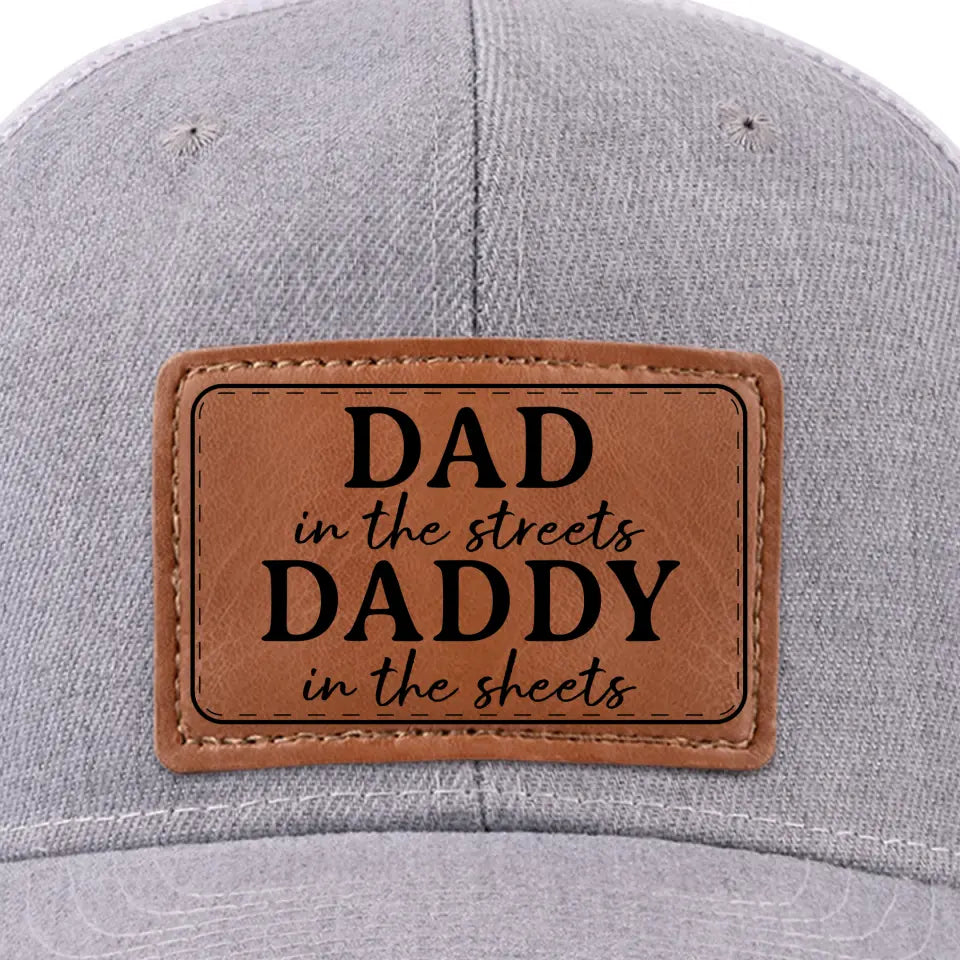 Papa dans la rue - Chapeau familial en cuir - Cadeau pour papa