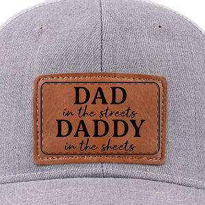 Papa dans la rue - Chapeau familial en cuir - Cadeau pour papa