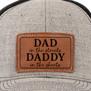 Papa dans la rue - Chapeau familial en cuir - Cadeau pour papa