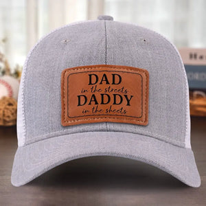 Papa dans la rue - Chapeau familial en cuir - Cadeau pour papa