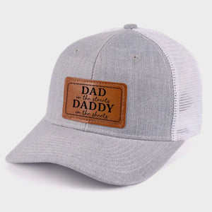Papa dans la rue - Chapeau familial en cuir - Cadeau pour papa