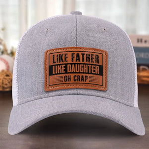 Tel père, telle fille - Chapeau familial en cuir - Cadeau pour papa