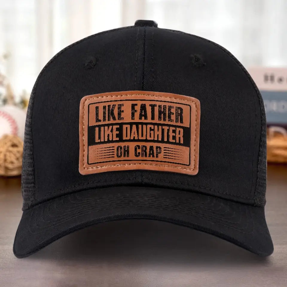Tel père, telle fille - Chapeau familial en cuir - Cadeau pour papa