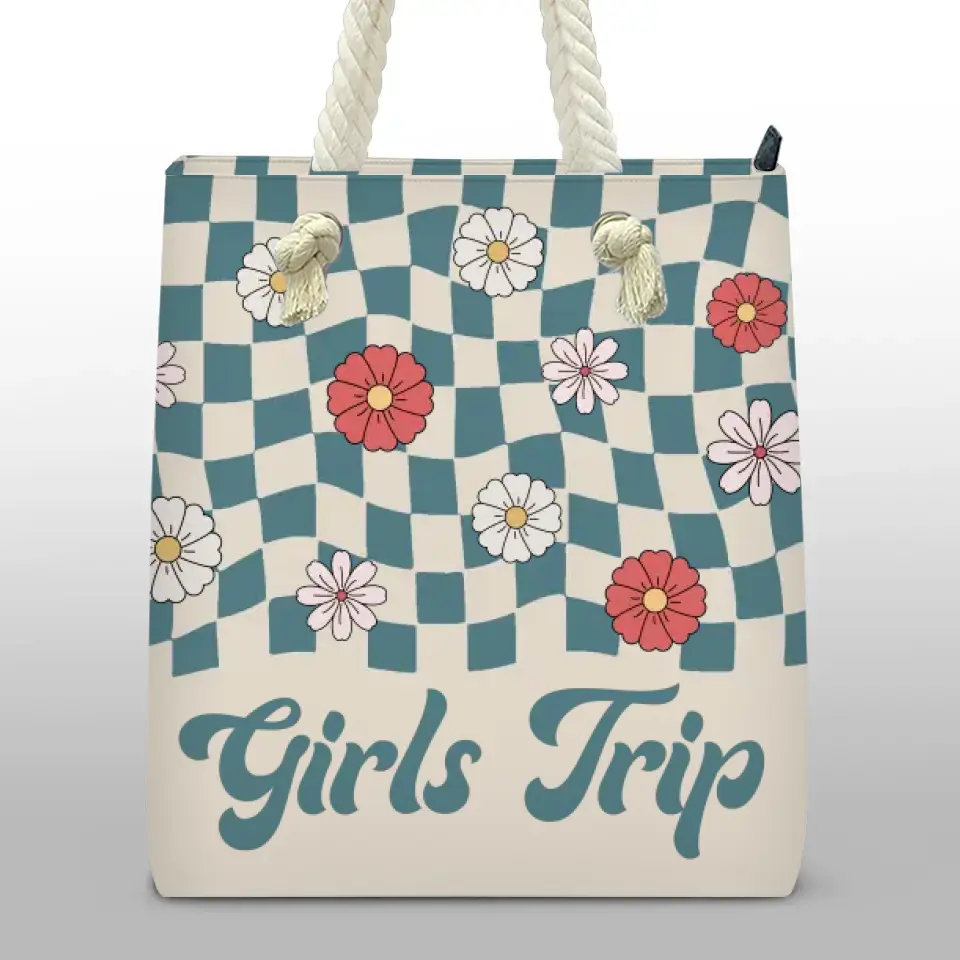 Plages et fleurs - Sac de plage personnalisé pour meilleure amie - Cadeau de vacances d'été pour meilleures amies, meilleures amies, sœurs