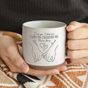 Your Smile Makes Me Smile - Couple Personalized Custom Pottery Mug - Gift For Husband Wife, Anniversary