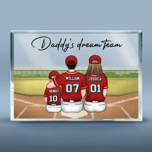Plaque rectangulaire en acrylique personnalisée « Équipe de rêve » - Cadeau pour les membres de la famille