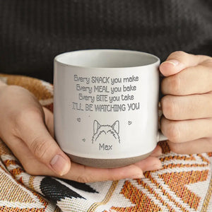 Je te surveillerai - Tasse en céramique personnalisée pour chien - Cadeau pour les propriétaires d'animaux et les amoureux des animaux