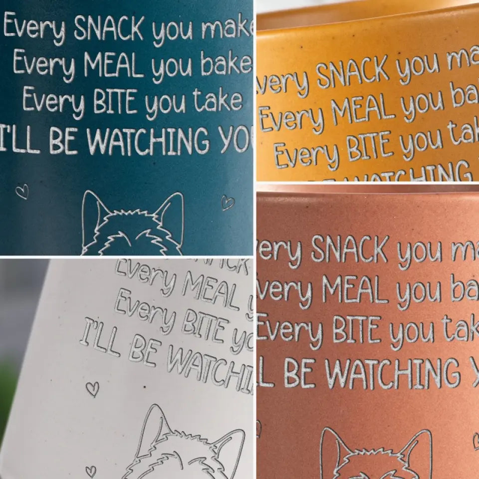Je te surveillerai - Tasse en céramique personnalisée pour chien - Cadeau pour les propriétaires d'animaux et les amoureux des animaux