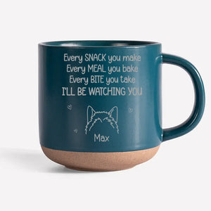 Je te surveillerai - Tasse en céramique personnalisée pour chien - Cadeau pour les propriétaires d'animaux et les amoureux des animaux