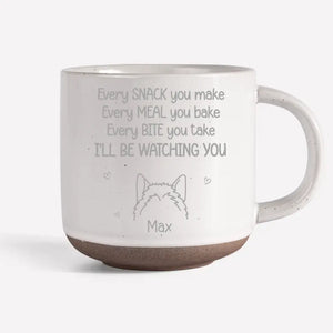 Je te surveillerai - Tasse en céramique personnalisée pour chien - Cadeau pour les propriétaires d'animaux et les amoureux des animaux