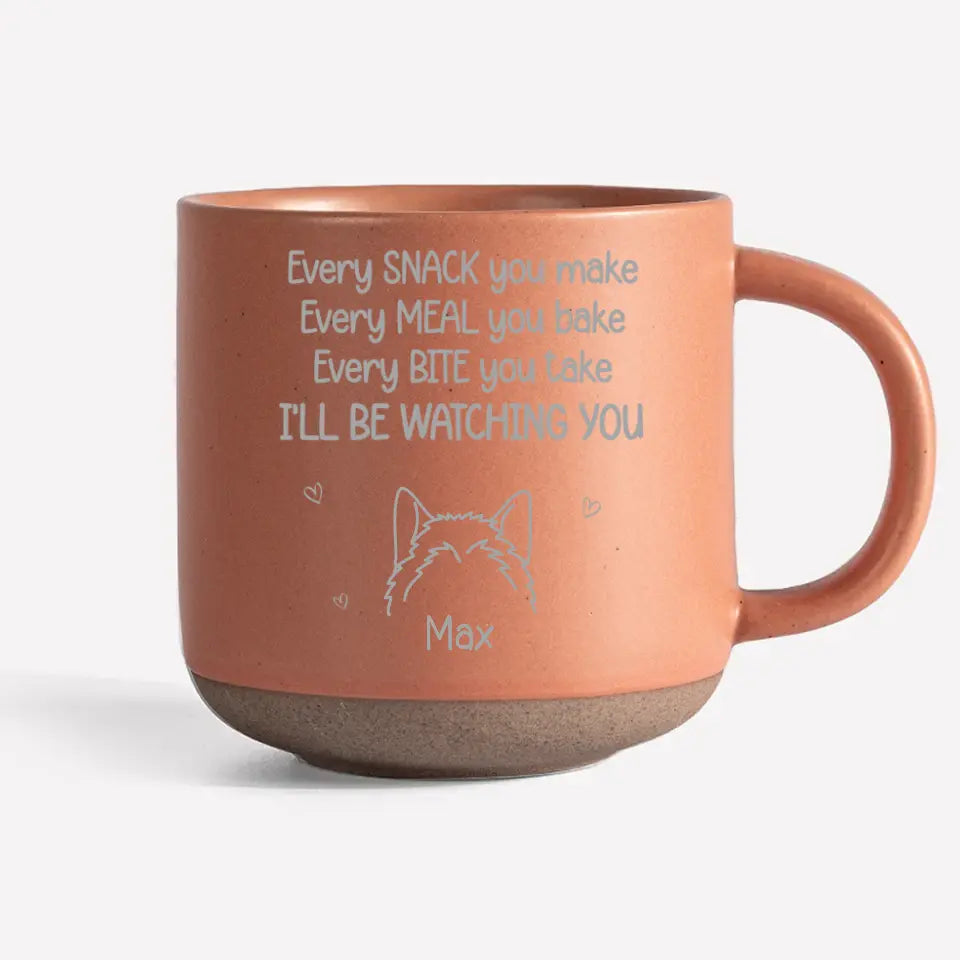 Je te surveillerai - Tasse en céramique personnalisée pour chien - Cadeau pour les propriétaires d'animaux et les amoureux des animaux