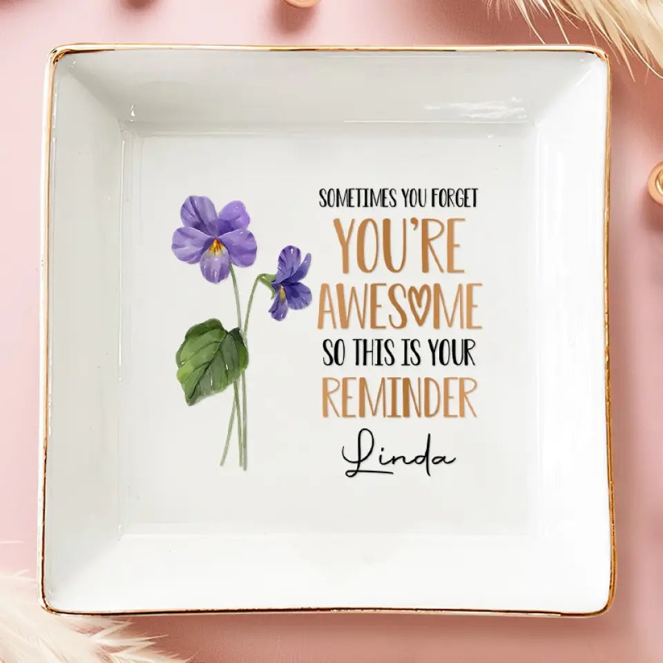 Parfois, on oublie qu'on est génial - Plat à bijoux personnalisé Bestie - Cadeau pour les meilleures amies, BFF, sœurs, maman, fille