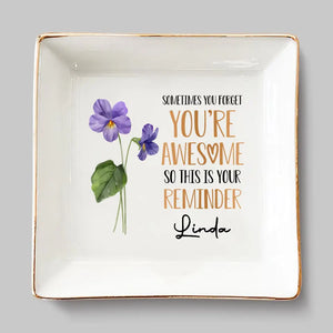 Parfois, on oublie qu'on est génial - Plat à bijoux personnalisé Bestie - Cadeau pour les meilleures amies, BFF, sœurs, maman, fille