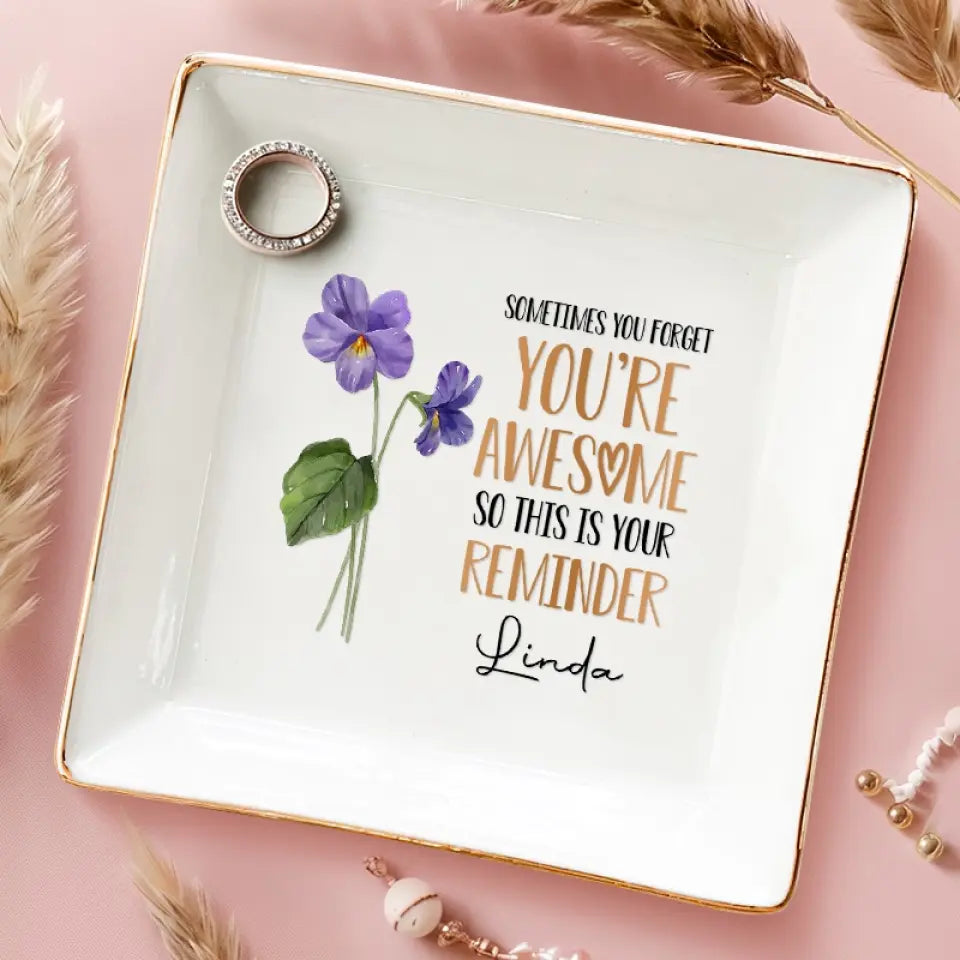 Parfois, on oublie qu'on est génial - Plat à bijoux personnalisé Bestie - Cadeau pour les meilleures amies, BFF, sœurs, maman, fille