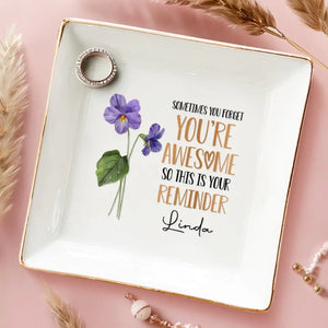 Parfois, on oublie qu'on est génial - Plat à bijoux personnalisé Bestie - Cadeau pour les meilleures amies, BFF, sœurs, maman, fille