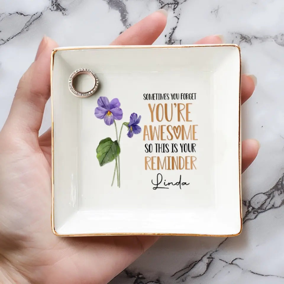 Parfois, on oublie qu'on est génial - Plat à bijoux personnalisé Bestie - Cadeau pour les meilleures amies, BFF, sœurs, maman, fille