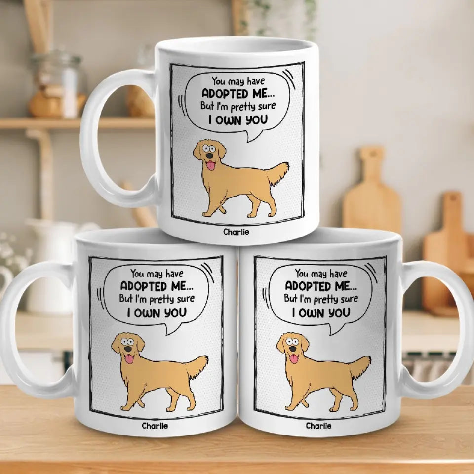Vous m'avez peut-être adopté - Tasse personnalisée pour chien et chat - Cadeau pour les propriétaires d'animaux et les amoureux des animaux