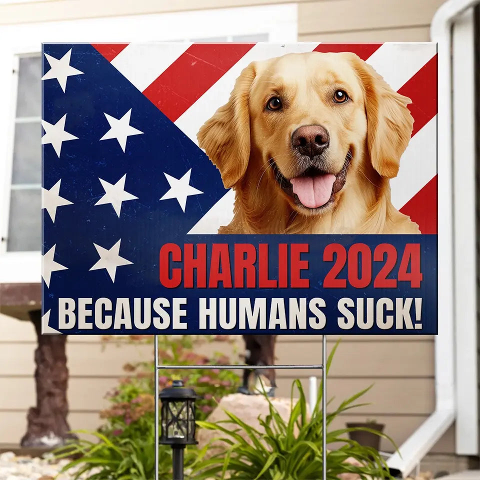 Panneau de jardin personnalisé avec photo qui parle le langage de l'amour de notre animal de compagnie - Panneau de jardin personnalisé pour chien et chat - Cadeau pour propriétaires d'animaux et amoureux des animaux