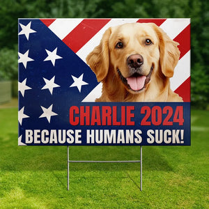 Panneau de jardin personnalisé avec photo qui parle le langage de l'amour de notre animal de compagnie - Panneau de jardin personnalisé pour chien et chat - Cadeau pour propriétaires d'animaux et amoureux des animaux