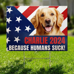 Panneau de jardin personnalisé avec photo qui parle le langage de l'amour de notre animal de compagnie - Panneau de jardin personnalisé pour chien et chat - Cadeau pour propriétaires d'animaux et amoureux des animaux