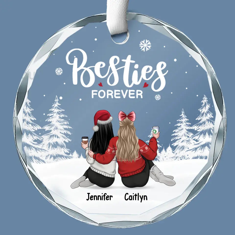 La vie est meilleure avec de vrais amis - Décoration en verre personnalisée pour meilleure amie - Cadeau de Noël pour meilleures amies, meilleures amies et sœurs