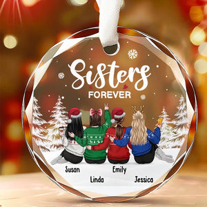 La vie est meilleure avec de vrais amis - Décoration en verre personnalisée pour meilleure amie - Cadeau de Noël pour meilleures amies, meilleures amies et sœurs
