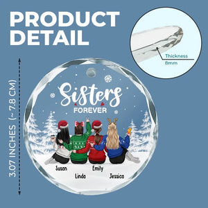 La vie est meilleure avec de vrais amis - Décoration en verre personnalisée pour meilleure amie - Cadeau de Noël pour meilleures amies, meilleures amies et sœurs
