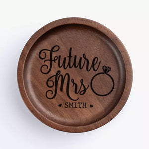 Future Mrs - Plat à bijoux en bois personnalisé pour couple - Cadeau pour mari et femme, anniversaire