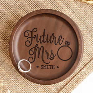 Future Mrs - Plat à bijoux en bois personnalisé pour couple - Cadeau pour mari et femme, anniversaire