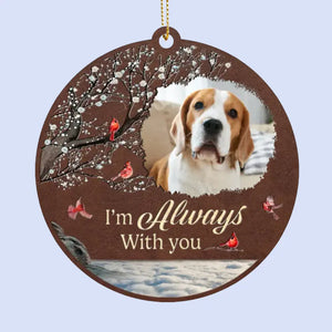 Photo personnalisée « Tu me manques pour le reste de ma vie » - Ornement commémoratif personnalisé en cuir - Cadeau de Noël, cadeau de condoléances pour les propriétaires d'animaux et les amoureux des animaux
