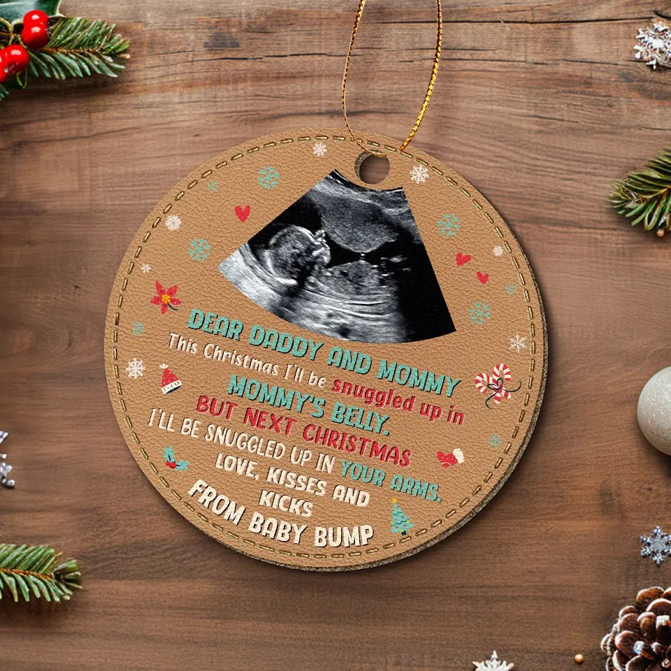 Photo personnalisée Petits doigts et sourires de chérubins, un miracle qui vole nos cœurs - Décoration familiale en cuir personnalisée - Cadeau de Noël pour bébé, enfant, nouveau-né