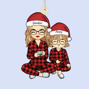 Nous vous souhaitons un joyeux Noël - Ornement en cuir personnalisé pour la famille - Cadeau de Noël pour grand-mère