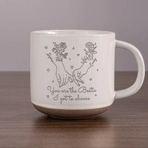 Des motifs joyeux pour égayer chaque matin, rappels de notre amitié - Mug en poterie personnalisé Bestie - Cadeau pour meilleures amies, meilleures amies, sœurs