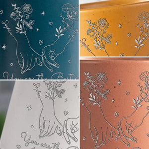 Des motifs joyeux pour égayer chaque matin, rappels de notre amitié - Mug en poterie personnalisé Bestie - Cadeau pour meilleures amies, meilleures amies, sœurs