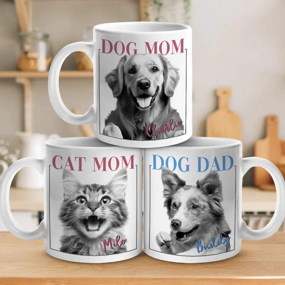 Photo personnalisée : La présence apaisante d'un animal de compagnie bien-aimé, un compagnon fidèle à travers tout - Mug personnalisé pour chien et chat - Cadeau pour propriétaires et amoureux des animaux