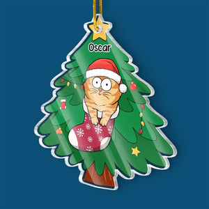 Tout ce que je veux pour Noël, c'est mon chat - Décoration personnalisée en acrylique pour chat - Cadeau de Noël pour les propriétaires et les amoureux des animaux