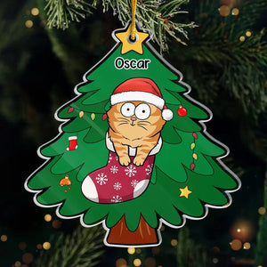 Tout ce que je veux pour Noël, c'est mon chat - Décoration personnalisée en acrylique pour chat - Cadeau de Noël pour les propriétaires et les amoureux des animaux