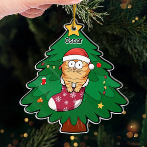 Tout ce que je veux pour Noël, c'est mon chat - Décoration personnalisée en acrylique pour chat - Cadeau de Noël pour les propriétaires et les amoureux des animaux