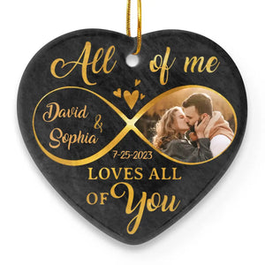 Photo personnalisée Dieu nous a donné le don de l'amour pour comprendre ce qu'est le véritable amour - Ornement personnalisé pour couple - En forme de cœur en céramique - Cadeau de Noël pour mari et femme, anniversaire