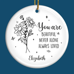 Célébrez la beauté de chaque fleur unique - Ornement personnalisé Bestie - Forme ronde en céramique - Cadeau de Noël pour meilleures amies, meilleures amies, sœurs