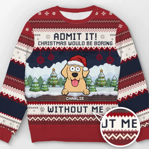Ronronnements et queue qui remue à Noël - Sweat-shirt personnalisé pour chien et chat - Pull unisexe en laine - Cadeau de Noël pour propriétaires et amoureux des animaux