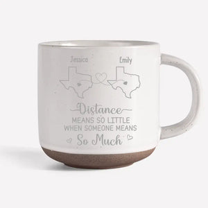La véritable amitié ne connaît pas de distance - Mug en céramique personnalisé Bestie - Cadeau pour meilleures amies, meilleures amies, sœurs