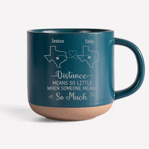 La véritable amitié ne connaît pas de distance - Mug en céramique personnalisé Bestie - Cadeau pour meilleures amies, meilleures amies, sœurs