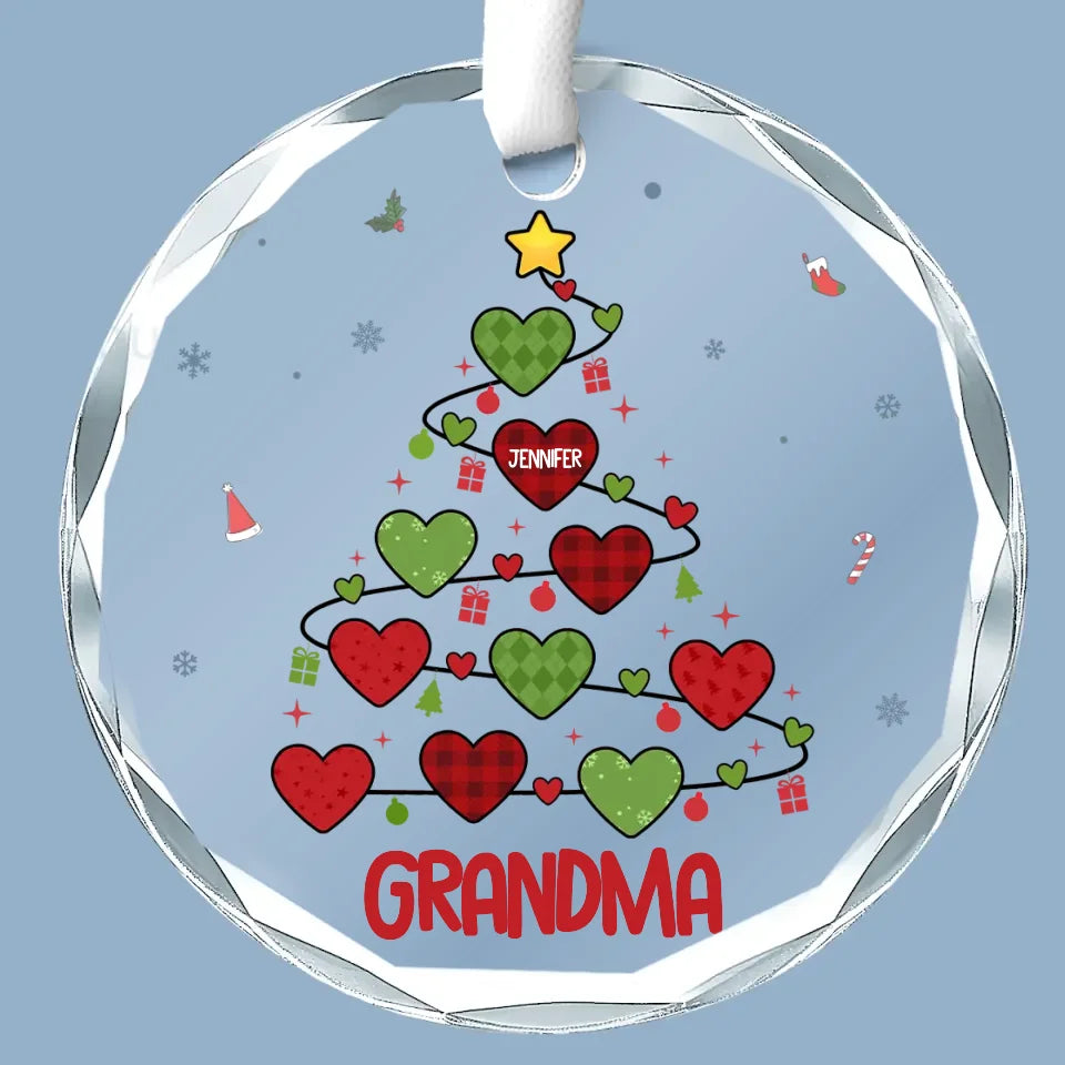 L'amour de grand-mère est le plus beau cadeau de Noël - Décoration de Noël personnalisée en verre avec cercle - Cadeau de Noël pour grand-mère