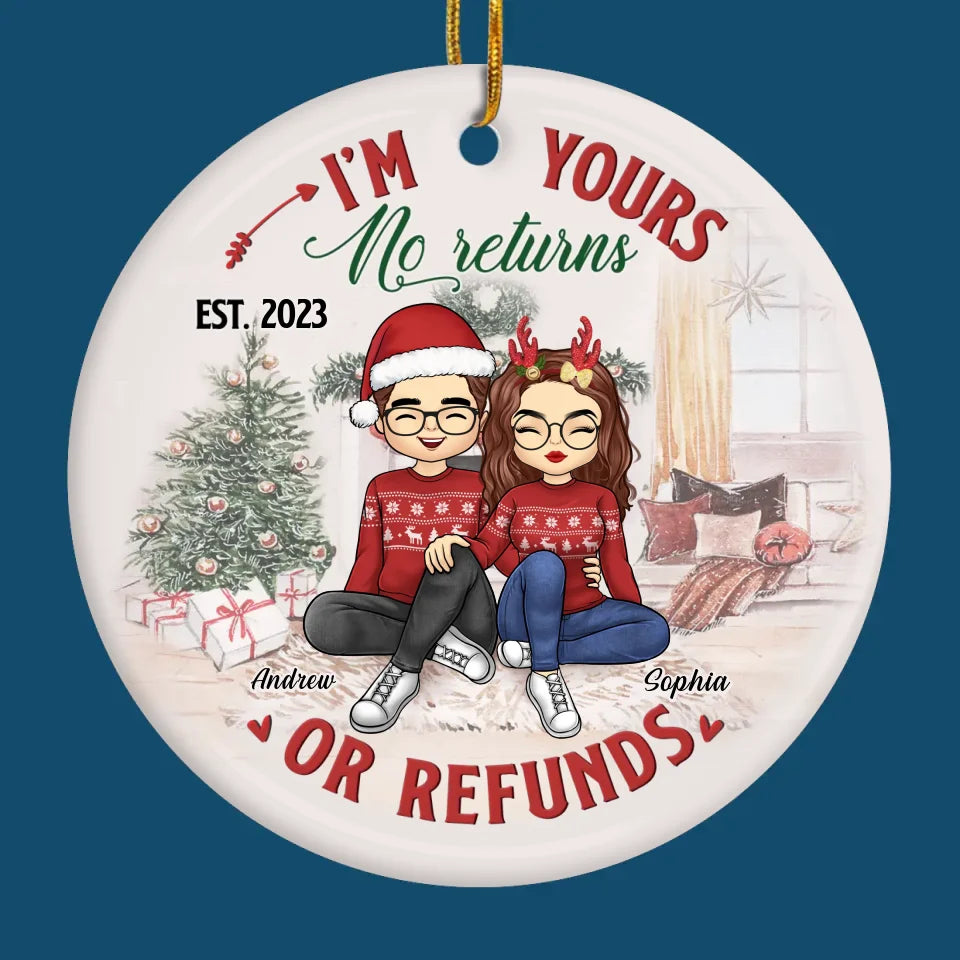 Tu es la douceur de mes vacances de Noël - Ornement personnalisé pour couple - Forme ronde en céramique - Cadeau de Noël pour mari et femme, anniversaire