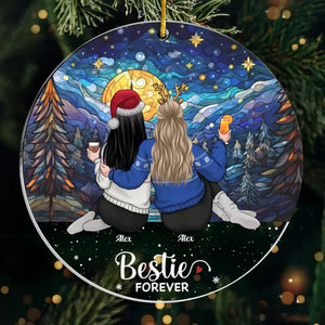 Les amis sont la famille que nous choisissons pour nous-mêmes - Ornement personnalisé Bestie personnalisé - Forme personnalisée en acrylique - Cadeau de Noël pour meilleures amies, BFF, sœurs